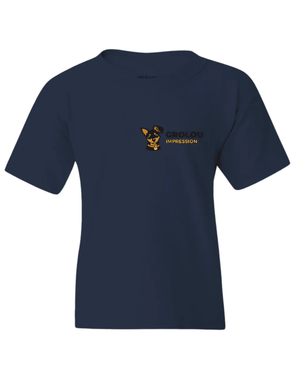T-shirt avec votre Impression DTF personnalisée bleu marin