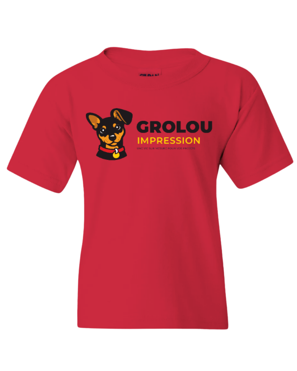 T-shirt avec votre Impression DTF personnalisée rouge